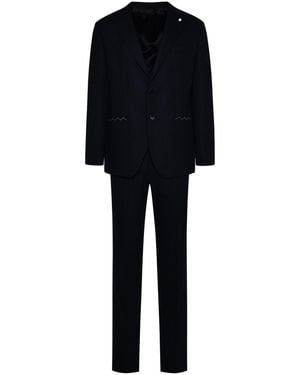 Luigi Bianchi Wool Blend Suit - Black