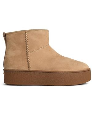 Hogan Suede Ankle Boots - Natural