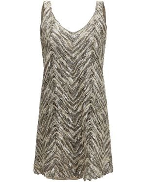 Brunello Cucinelli Short Sequin Dress - Brown