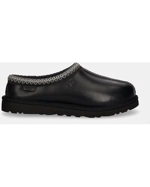UGG Tasman Leather Regen Slippers - Black