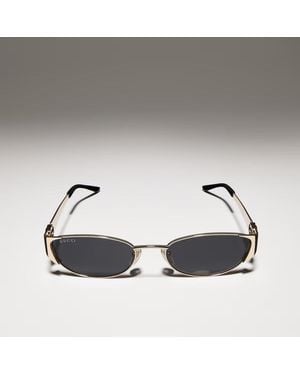 Gucci Oval Lens Sunglasses - Metallic