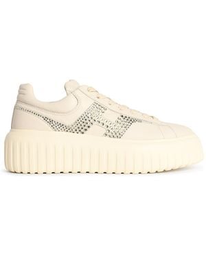 Hogan H-Stripes Leather Sneakers - Natural