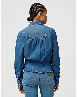 Wrangler Regular Femme Peplum Shirt - Blue
