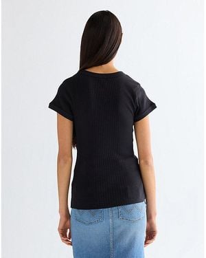Wrangler Slim Rib Capped T-Shirt - Black