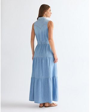 Wrangler Regular Tiered Maxi Dress Größe - Blau