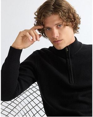 Wrangler Regular Quarter Zip Knit Sweater Größe - Schwarz