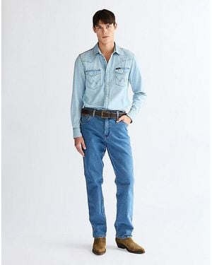 Wrangler Basic Metal Loop Leather Belt - Blue