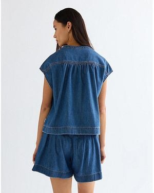 Wrangler Relaxed Lightweight Drop Shoulder Shirt - Blue