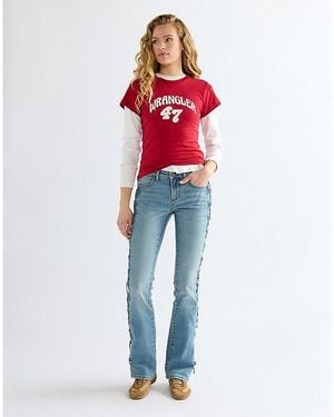 Wrangler Low Rise Lace Up Bootcut Jean Size 24 X30 - Red