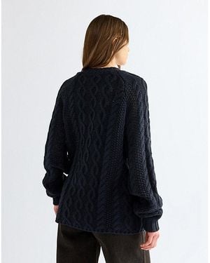 Wrangler Relaxed V Neck Cable Knit Sweater Größe - Schwarz