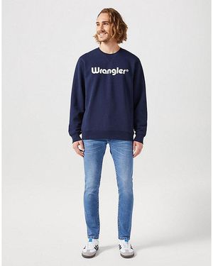 Wrangler Regular Logo Crew Sweat - Blue
