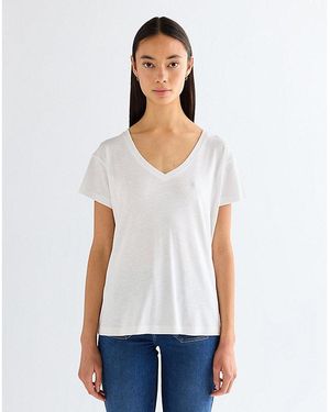 Wrangler Regular Easy V Neck Tee - White