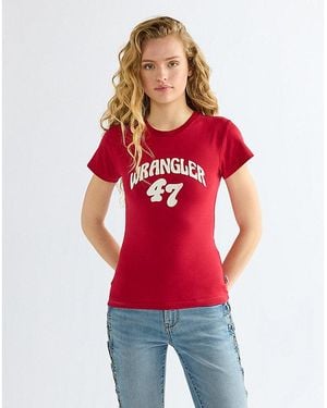 Wrangler Slim Shrunken Band Tee - Red