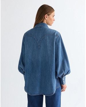 Wrangler Relaxed Lightweight Exaggerated Western Shirt - Blue