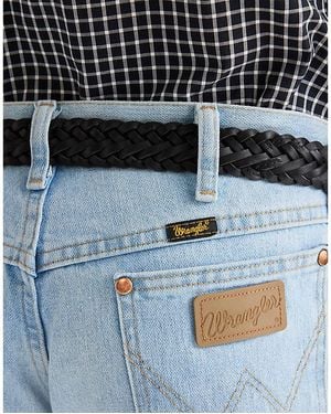Wrangler Braided Leather Belt - Blue