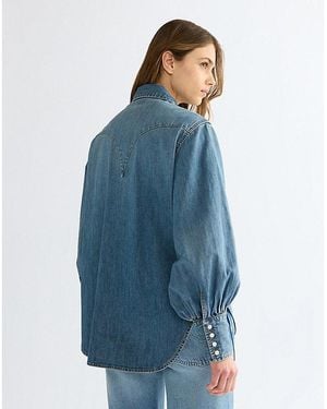 Wrangler Relaxed Exaggerated Western Shirt - Blue