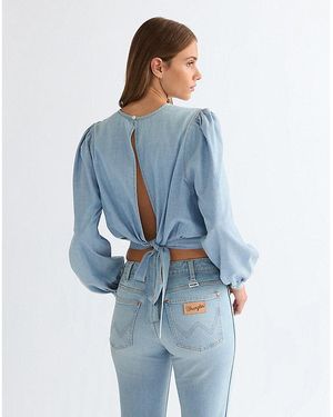 Wrangler Relaxed Lightweight Drift Knot Blouse Größe - Blau