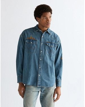 Wrangler Oversized Western Shirt - Blue