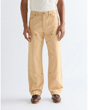Wrangler Relaxed Carpenter Double Knee Trousers Size 28 X32 - Natural