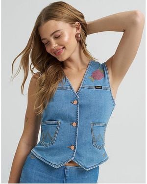Wrangler Lainey Wilson X Embroidered Vest - Blue