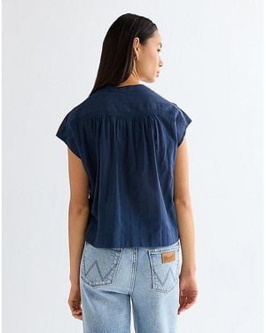 Wrangler Relaxed Drop Shoulder Shirt - Blue