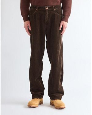 Wrangler Loose Straight Corduroy Trousers Size 28 X32 - Brown