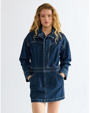 Wrangler Relaxed Moto Dress - Blue
