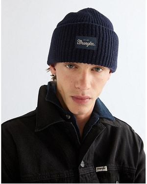 Wrangler Ribbed Wool Beanie - Black
