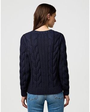 Wrangler Regular Cable Knit Crew - Blue