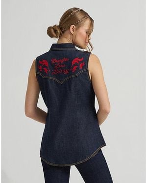 Wrangler Lainey Wilson X Sleeveless Shirt - Blue