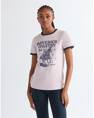 Wrangler Slim Ringer Tee - White