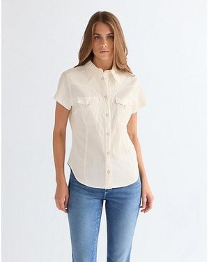 Wrangler Slim Lightweight Stylized Western Shirt - Blue