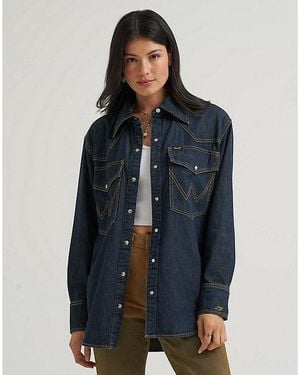 Wrangler Lainey Wilson X Boyfriend Shirt - Blue