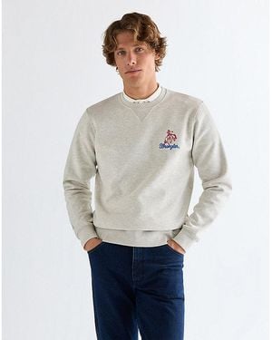 Wrangler Regular Embroidery Crew - Grey