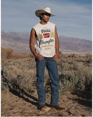 Wrangler X Coors Cut-Off Vintage Tank - Blue