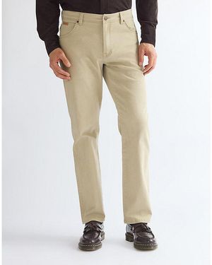 Wrangler Texas Straight Trousers Size 30 X32 - Natural