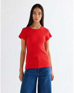 Wrangler Slim Rib Capped T-Shirt - Red