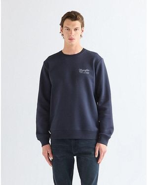 Wrangler Regular Graphic Crew Sweatshirt - Blue