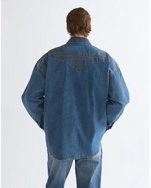 Wrangler Oversized Western Shirt - Blue