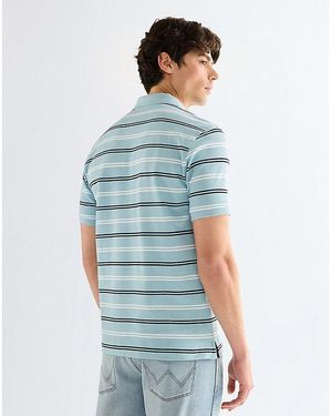 Wrangler Regular Stripe Polo Shirt - Blue