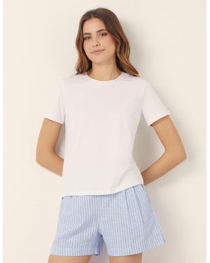 Yamamay Pantalone corto con pince Cotton Line - Bianco