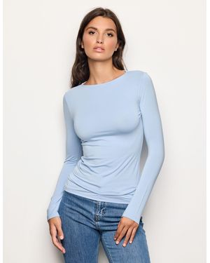 Yamamay Maglia scollo a barchetta Basic in TM Modal e Seta - Blu