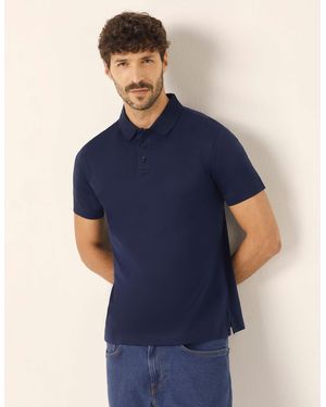 Yamamay T-shirt taglio polo da uomo in cotone Premium Cotton - Blu
