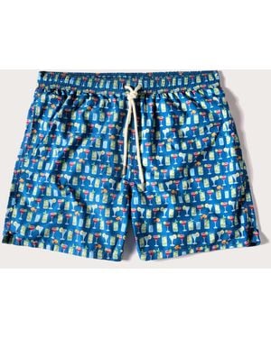 Yamamay Costume boxer da uomo con cocktails Funny I - Blu