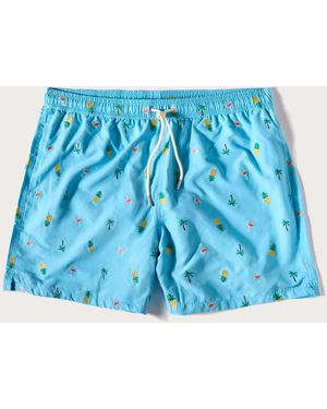 Yamamay Costume boxer da uomo con palme e cocktails Tropical - Blu