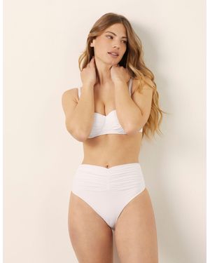 Yamamay Slip costume a vita alta con fascia drappeggiata Drapery - Neutro