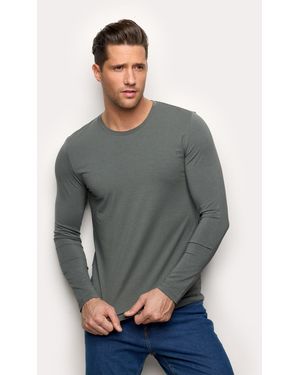 Yamamay Maglia manica lunga con TM Modal, Cotone e Seta - Grigio