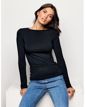 Yamamay Maglia scollo a barchetta Basic in TM Modal e Seta - Blu