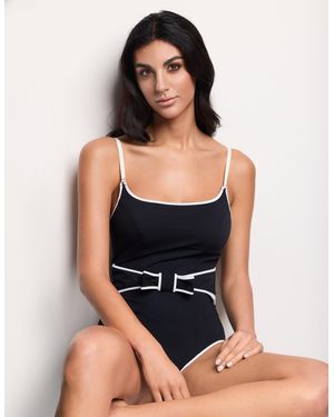 Yamamay Costume intero modellante con fiocco Sculpt Color - Nero