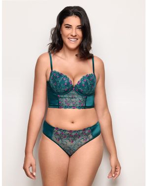 Yamamay Slip in raso e tulle ricamato Berry - Blu